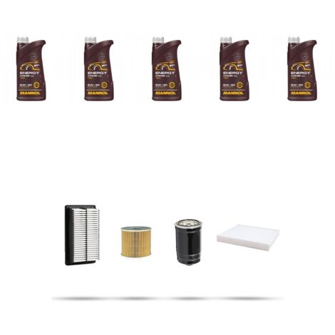 Kit tagliando 4 FILTRI e 5L OLIO compatibile con Hyundai Tucson II 1.6 CRDi Hybrid 100kw dal 2019