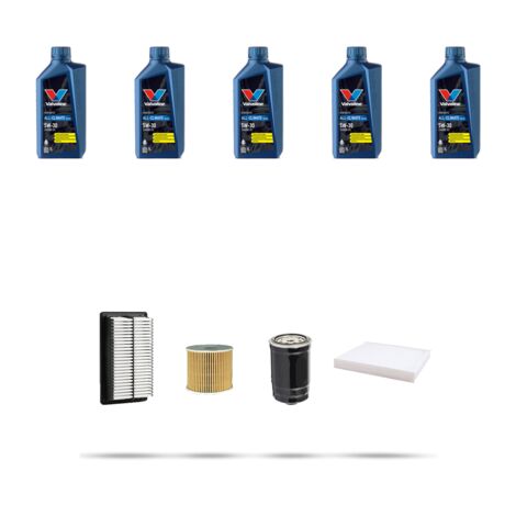 Kit tagliando 4 FILTRI e 5L OLIO compatibile con Hyundai Tucson II 1.6 CRDi Hybrid 100kw dal 2019