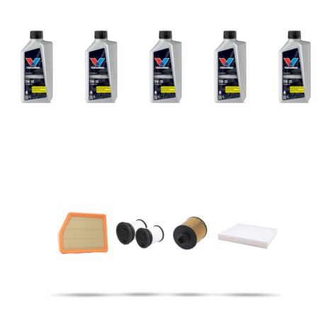Kit tagliando 4 FILTRI e 5L OLIO compatibile con Jeep Cherokee IV (KL) 2.2 MJT 147kw dal 2015