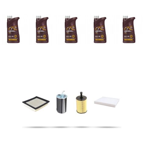 Kit tagliando 4 FILTRI e 5L OLIO compatibile con Jeep Compass 2.0 CDR 103kw dal 2006