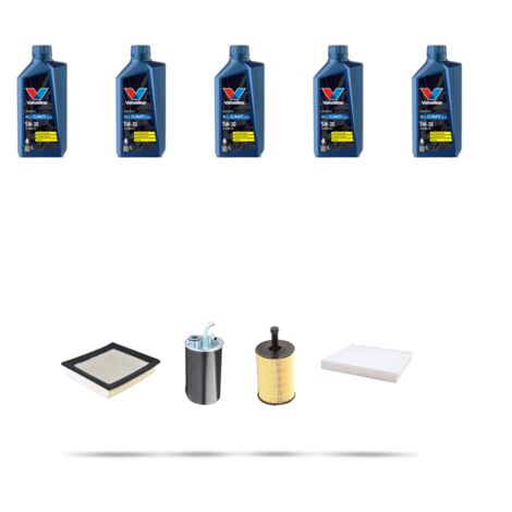 Kit tagliando 4 FILTRI e 5L OLIO compatibile con Jeep Compass 2.0 CDR 88kw dal 2006