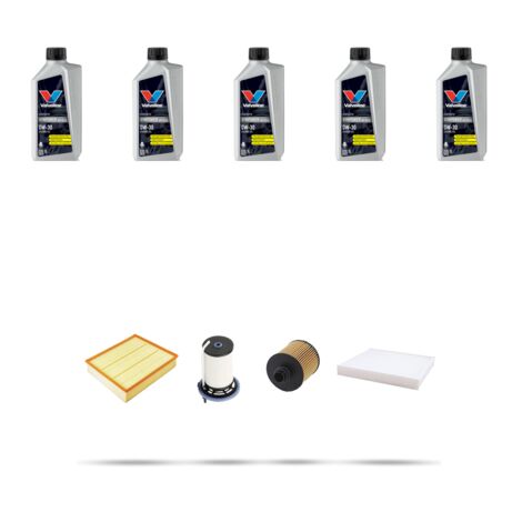 Kit tagliando 4 FILTRI e 5L OLIO compatibile con Jeep Compass II 1.6 Multijet 96kw dal 2021
