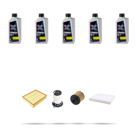 Kit tagliando 4 FILTRI e 5L OLIO compatibile con Jeep Compass II 1.6 Multijet CRD 88kw dal 2017