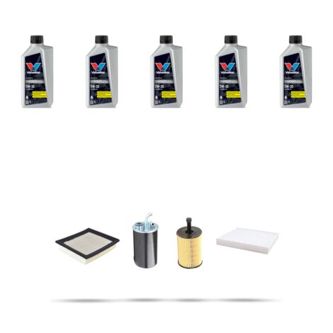 Kit tagliando 4 FILTRI e 5L OLIO compatibile con Jeep Patriot 2.0 CRD 103kw dal 2007
