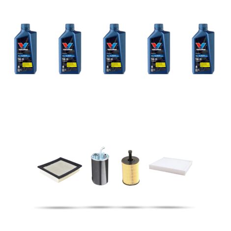 Kit tagliando 4 FILTRI e 5L OLIO compatibile con Jeep Patriot 2.0 CRD 88kw dal 2007