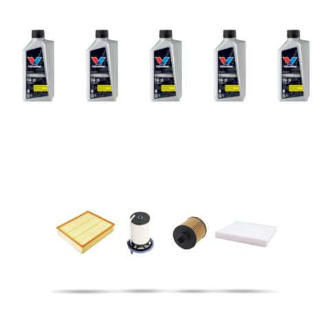Kit tagliando 4 FILTRI e 5L OLIO compatibile con Jeep Renegade (BU) 1.6 Multijet 88kw dal 2014
