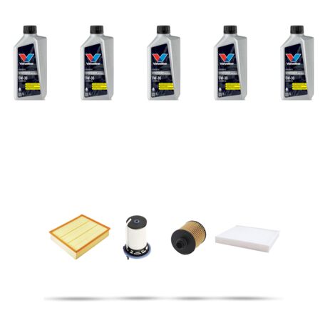 Kit tagliando 4 FILTRI e 5L OLIO compatibile con Jeep Renegade (BU) 1.6 Multijet 96kw dal 2020