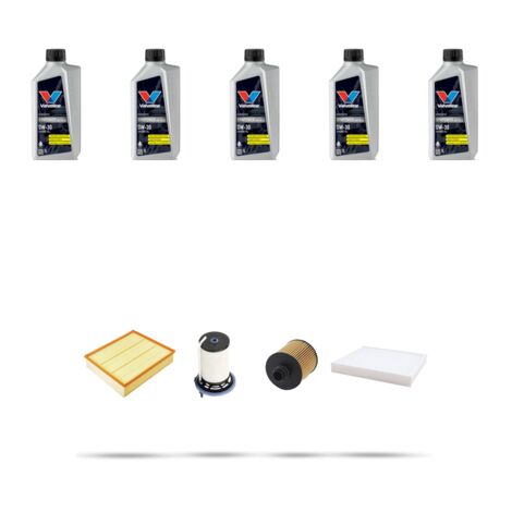 Kit tagliando 4 FILTRI e 5L OLIO compatibile con Jeep Renegade (BU) 2.0 Multijet 103kw dal 2014