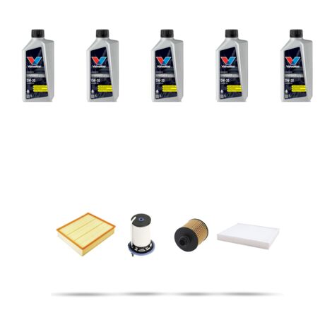Kit tagliando 4 FILTRI e 5L OLIO compatibile con Jeep Renegade (BU) 2.0 Multijet 125kw dal 2014