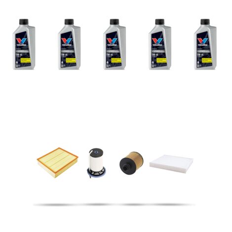 Kit tagliando 4 FILTRI e 5L OLIO compatibile con Jeep Renegade (BU) 2.0 Multijet 88kw dal 2014