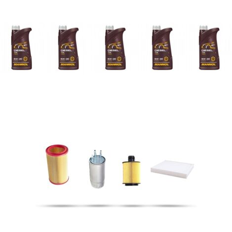 Kit tagliando 4 FILTRI e 5L OLIO compatibile con Lancia Delta III (844) 2.0 Multijet 121kw dal 2008