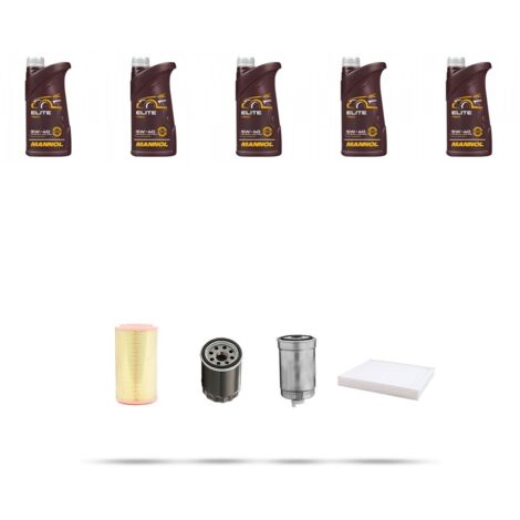 Kit tagliando 4 FILTRI e 5L OLIO compatibile con Lancia Lybra 1.9 JTD 77kw dal 1999