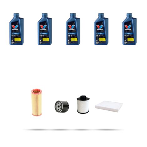 Kit tagliando 4 FILTRI e 5L OLIO compatibile con Lancia Musa 1.9 D Multijet 74kw dal 2004