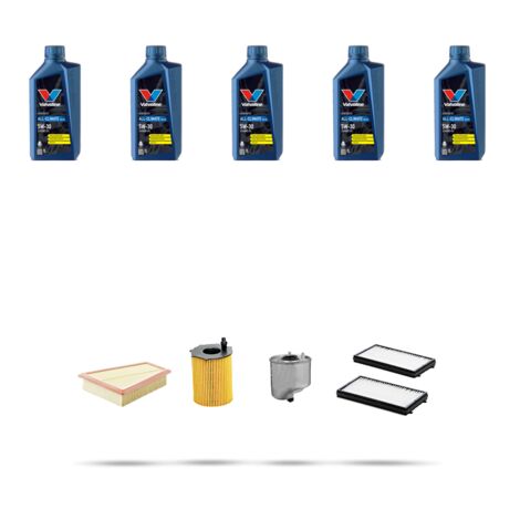 Kit tagliando 4 FILTRI e 5L OLIO compatibile con Mazda 2 (DE) 1.6 MZ-cd 70kw dal 2010