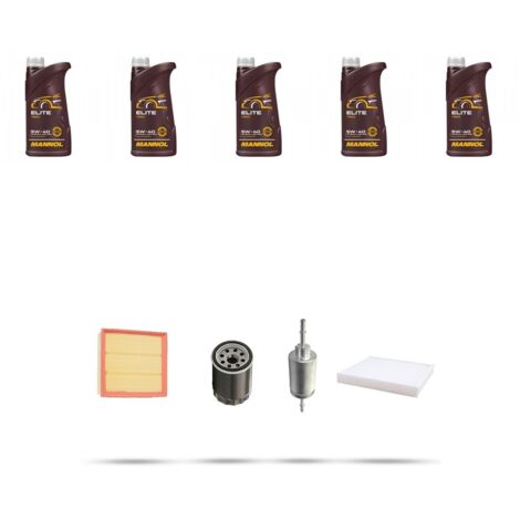 Kit tagliando 4 FILTRI e 5L OLIO compatibile con Mazda 2 (DY) 1.6 74kw dal 2003 al 2007