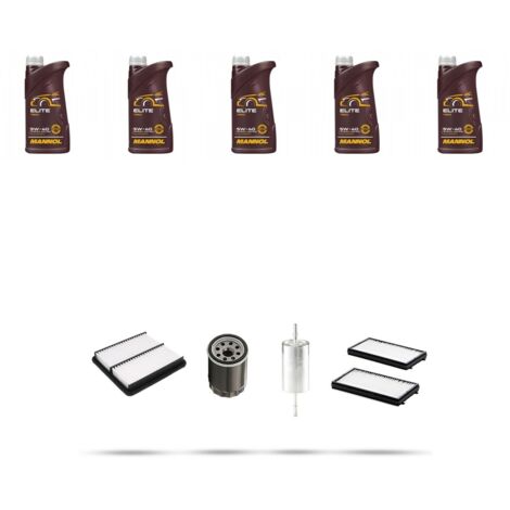 Kit tagliando 4 FILTRI e 5L OLIO compatibile con Mazda 3 (BK) 2.0 110kw dal 2003 al 2009