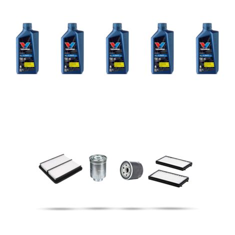 Kit tagliando 4 FILTRI e 5L OLIO compatibile con Mazda 5 (CR) 2.0 CD 105kw 2005 al 2010