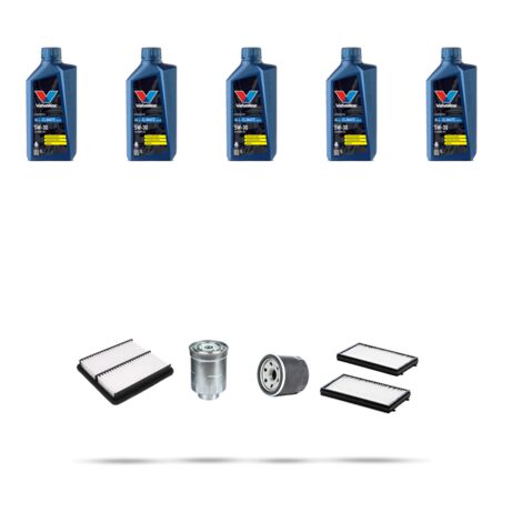 Kit tagliando 4 FILTRI e 5L OLIO compatibile con Mazda 5 (CR) 2.0 CD 81kw 2005 al 2010