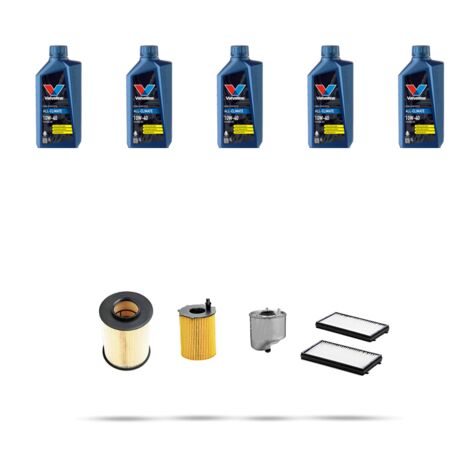 Kit tagliando 4 FILTRI e 5L OLIO compatibile con Mazda 5 (CW) 1.6 CD 85kw dal 2010