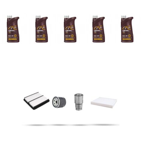 Kit tagliando 4 FILTRI e 5L OLIO compatibile con Mazda 6 (GG,GY) 2.0 Di 100kw dal 2002 al 2007