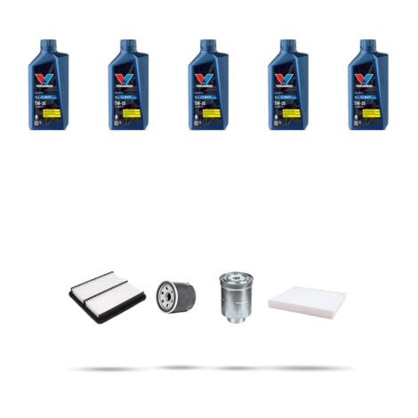 Kit tagliando 4 FILTRI e 5L OLIO compatibile con Mazda 6 (GH) 2.0 CD 103kw dal 2008