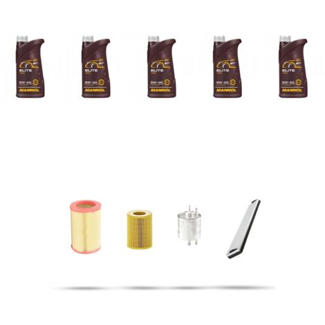 Kit tagliando 4 FILTRI e 5L OLIO compatibile con Mercedes A (W168) 140 60kw dal 1997