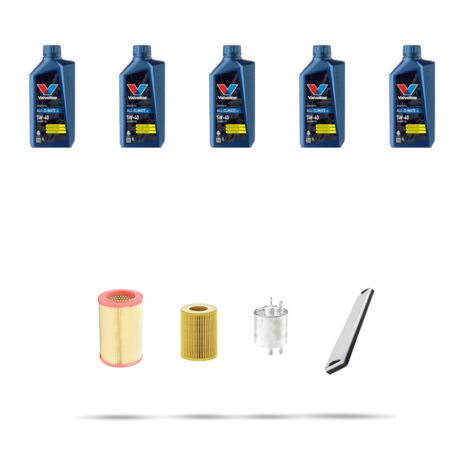 Kit tagliando 4 FILTRI e 5L OLIO compatibile con Mercedes A (W168) 160 75kw dal 1997
