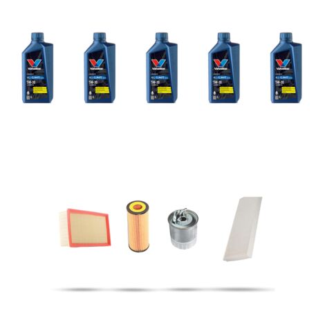 Kit tagliando 4 FILTRI e 5L OLIO compatibile con Mercedes Classe A (w169) A160 CDI 60kw Dal 2004 al 2012