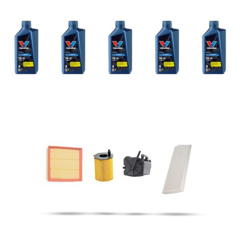 Kit tagliando 4 FILTRI e 5L OLIO compatibile con Mini ONE II (R56) 1.6 Diesel 66kw dal 2009 al 2010