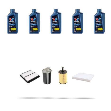 Kit tagliando 4 FILTRI e 5L OLIO compatibile con Mitsubishi Outlander II 2.0 Di-D (CWW) 103kw dal 2007