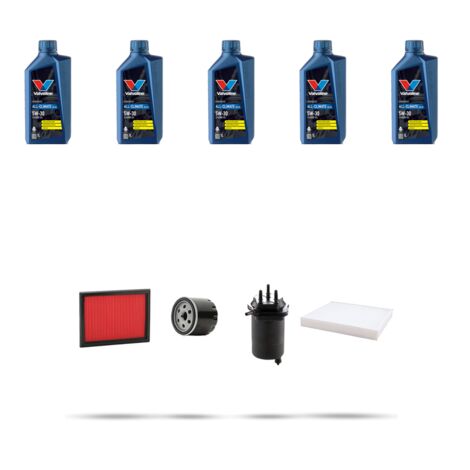 Kit tagliando 4 FILTRI e 5L OLIO compatibile con Nissan Juke (F15,F15E) 1.5 dci 81kw dal 2010