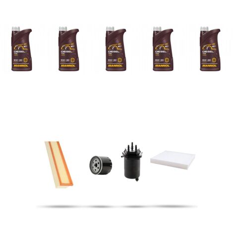 Kit tagliando 4 FILTRI e 5L OLIO compatibile con Nissan Kubistar 1.5 dci 45kw Dal 2003