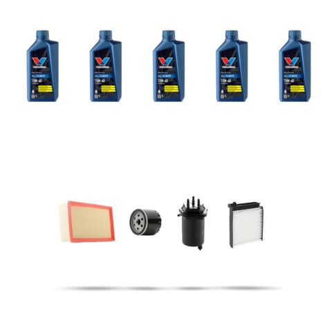 Kit tagliando 4 FILTRI e 5L OLIO compatibile con Nissan Note (E11) 1.5 dci 50kw Dal 2006