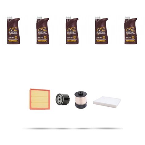 Kit tagliando 4 FILTRI e 5L OLIO compatibile con Nissan Note (E12) 1.5 DCI 66kw Dal 2013