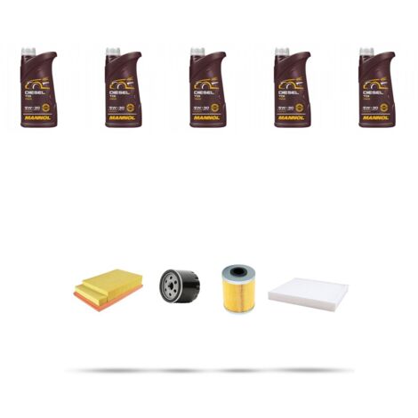 Kit tagliando 4 FILTRI e 5L OLIO compatibile con Nissan Primera (P12) 1.9 88Kw Dal 2003