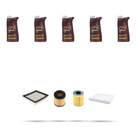 Kit tagliando 4 FILTRI e 5L OLIO compatibile con Opel Astra H ,GTC,SW 1.7 CDTI 92kw Dal 2007