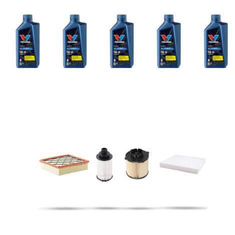 Kit tagliando 4 FILTRI e 5L OLIO compatibile con Opel Cascada 2.0 CDTI Biturbo 143kw Dal 2013
