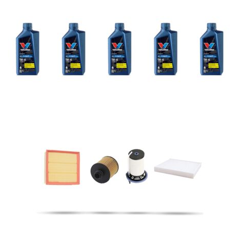 Kit tagliando 4 FILTRI e 5L OLIO compatibile con Opel Combo D 1.6 CDTI 88kw Dal 2015