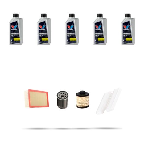 Kit tagliando 4 FILTRI e 5L OLIO compatibile con Opel Grandland X(A18) 2.0 Diesel 130kw Dal 2018