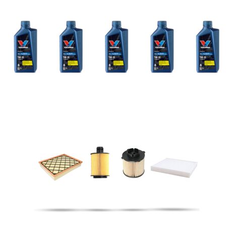 Kit tagliando 4 FILTRI e 5L OLIO compatibile con Opel Insigna 2.0 Cdti 103kw dal 2013