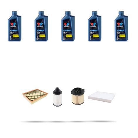 Kit tagliando 4 FILTRI e 5L OLIO compatibile con Opel Insigna 2.0 Cdti 125kw dal 2015