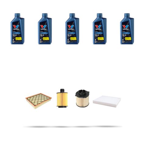 Kit tagliando 4 FILTRI e 5L OLIO compatibile con Opel Insigna 2.0 Cdti 143kw dal 2012