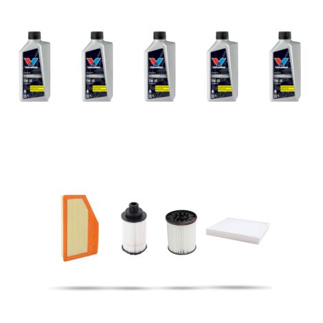 Kit tagliando 4 FILTRI e 5L OLIO compatibile con Opel Insigna B 2.0 Diesel 128kw Dal 2020