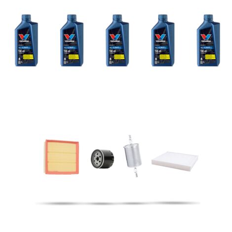 Kit tagliando 4 FILTRI e 5L OLIO compatibile con Opel Meriva A 1.6 16v 77kw Dal 2006 al 2010