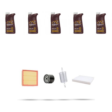 Kit tagliando 4 FILTRI e 5L OLIO compatibile con Opel Meriva A 1.6 16v 77kw Dal 2006 al 2010