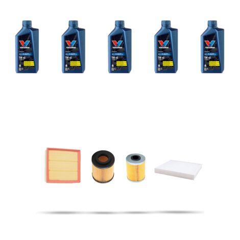 Kit tagliando 4 FILTRI e 5L OLIO compatibile con Opel Meriva A 1.7 DTI 55kw Dal 2003 al 2010