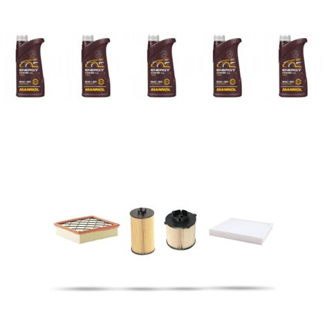 Kit tagliando 4 FILTRI e 5L OLIO compatibile con Opel Meriva B 1.6 CDTI 100kw dal 2013