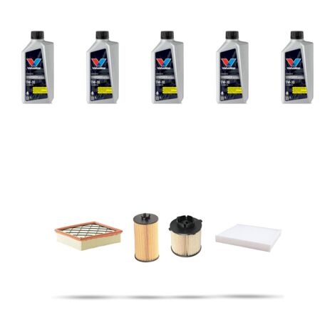 Kit tagliando 4 FILTRI e 5L OLIO compatibile con Opel Meriva B 1.6 CDTI 81kw dal 2014