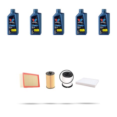 Kit tagliando 4 FILTRI e 5L OLIO compatibile con Opel Mokka Mokka X 1.6 CDTI 100kw Dal 2012