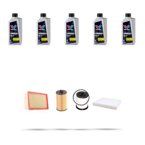 Kit tagliando 4 FILTRI e 5L OLIO compatibile con Opel Mokka Mokka X 1.6 CDTI 81kw Dal 2015